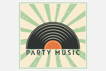 Canvas Print - party music retro vintage design landscape