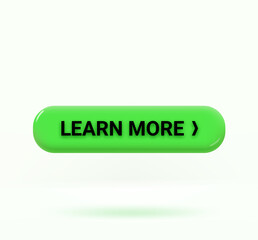 Poster - Learn more button isolated on white background. 3d vector illustration