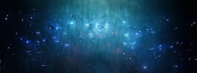 background of abstract black and blue glitter lights with fireworks. defocused