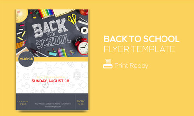 Wall Mural - Back To School Flyer Design Template