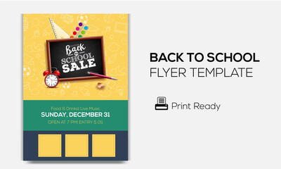 Wall Mural - Back To School Flyer Design Template