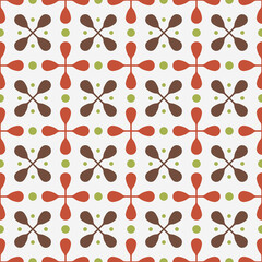 Poster - Red and black four-pointed petals. Simple and stylish seamless pattern. Vector and stylish pattern for print.