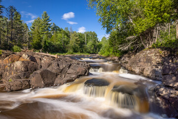 Wall Mural - Knife River Cascading Waterfall In The Woods