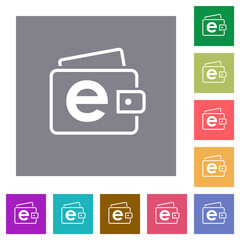 Sticker - Electronic wallet outline square flat icons