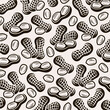 Peanuts background set. Collection icon peanuts. Vector