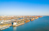 Fototapeta Londyn - Tianjin Port cargo terminal scenery