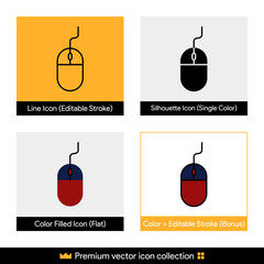 Poster - computer mouse vector icon collection for website design, app, ui, isolated on background. icon set.
