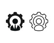 © YoGinta - User with gear, cogwheel icon. Employee management. Vector illustration