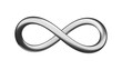 3d render of symbol infinity from silver metal isolated on white background.Digital image illustration.