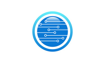 Fototapete - Letter O Technology logo vector icon template