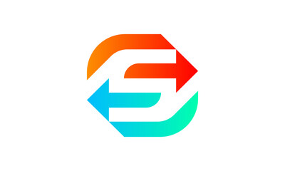 Fototapete - S logo arrow icon vector symbol