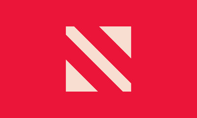 Fototapete - creative N logo negative space vector template
