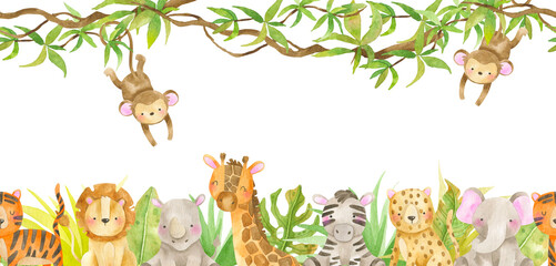 Marco jungla con tigre - Dibustock, dibujos e ilustraciones infantiles para  cuentos