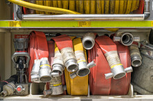 Equipment Inside A Fire Brigade Fire Engine