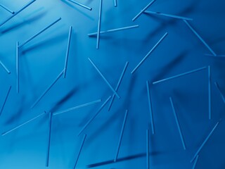 Poster - modern design background. blue cylinders lines on a 
blue background cast a shadows. 3d illustration. 3d render