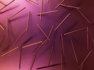 Poster - modern design background. pink cylinders lines on a 
pink background cast a shadows. 3d illustration. 3d render