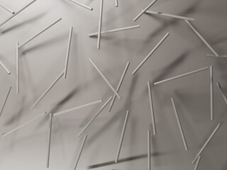 Poster - modern design background. white cylinders lines on a 
white background cast a shadows. 3d illustration. 3d render