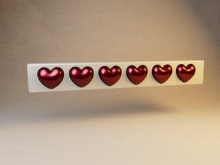Poster - Illustration with hearts filled for decoration design.  Loading. stock image.