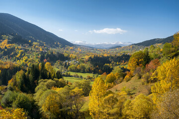 Wall Mural - Autumn landscape in Savsat district of Artvin, Turkey.