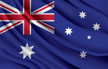 Wall Mural - australia national flag waving realistic vector illustration