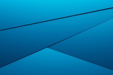 Poster - 3d illustration of a stereo blue  strip . Geometric stripes . Abstract  glowing crossing lines pattern
