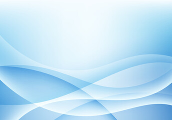 Wall Mural - Abstract blue and white gradient wave shapes overlapping soft background
