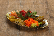 Pickled Vegetables Mix In The Plate