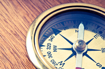 Poster - antique brass compass