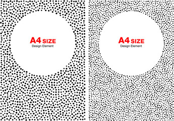 Wall Mural - halftone circle dots frames set. circle backgrounds. a4 size, a4 format. vector illustration
