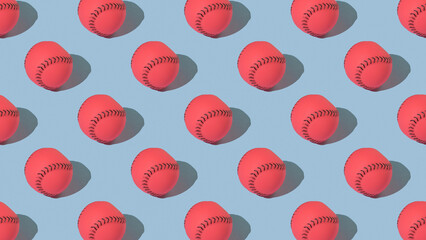 A pattern of toys for dogs in the shape of a baseball.