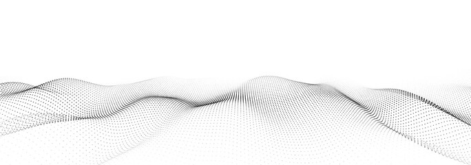 Poster - wave of particles. digital wave background concept. abstract technology background. big data visuali