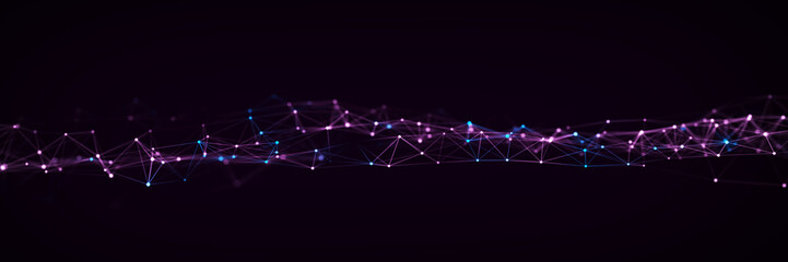 Poster - futuristic global network connection structure. cyber security digital data flow. science background