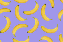 Yellow Banana Pattern. Banana Fruit Seamless Pattern.
