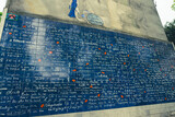Tourist spot of the I love you wall in Paris, France