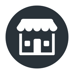 Sticker - Online store marketplace or ecommerce shop flat vector icon 