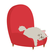 Cat Sleep On Sofa Cartoon
