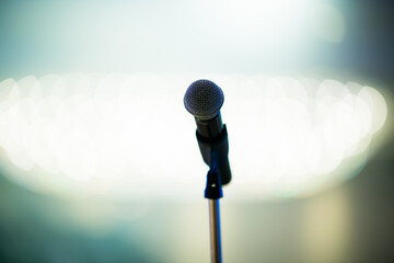 Wall Mural - microphone on stage, speaker, conference
