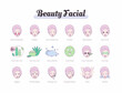 Beauty facial spa set concern and solution of skin. Suitable use on skin care product, spa, beauty saloon, facial. vector icon illustration.