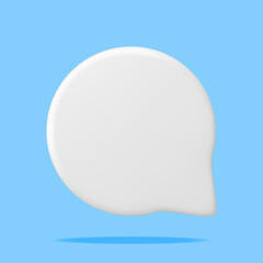 Poster - 3d white blank speech bubble isolated. rendering chat balloon pin. notification shape mockup. commun