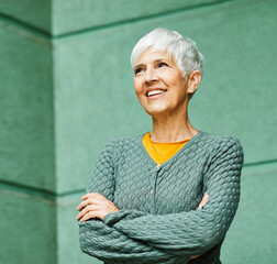 Wall Mural - woman outdoor senior happy retirement elderly portrait female active park smiling old fun nature hap