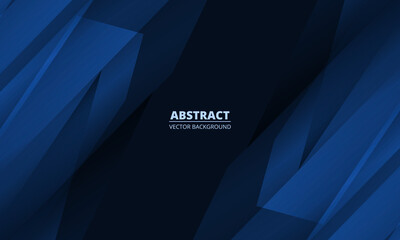 Blue modern trendy abstract background with diagonal geometric shapes. Abstract objects vector dark blue background. Vector illustration