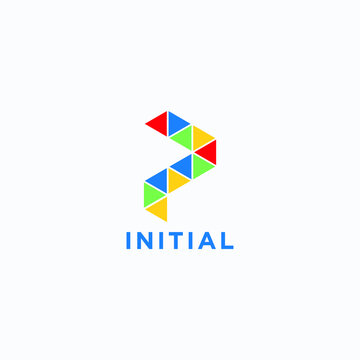 P initial letter logo template, vector file , text and color is easy to edit