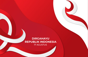 indonesia happy independence day greeting card