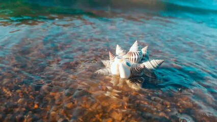 Wall Mural - shell in the water