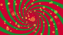 Spinning Red And Green Radial Lines With Shiny Spheres