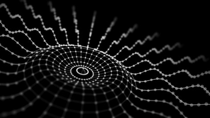 Fototapete - Big data storage grid. Abstract artificial intelligence background. 3d rendering.
