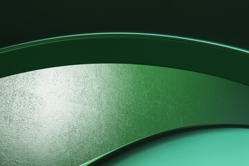Poster - Creative abstract green wallpaper. Landing page concept. 3D Rendering.