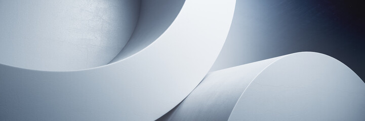 Poster - Abstract modern architecture background with grey concrete forms. 3D rendering
