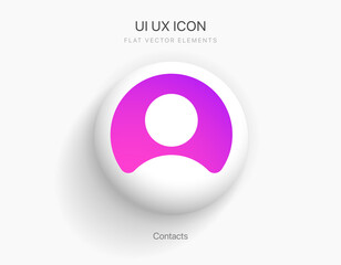 Poster - Human symbol. Man and women sign. 3D people, person, user profile icon. People flat vector icon. Contacts icon for UI UX, mobile app, presentation with shadow and white background.