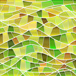 abstract vector stained-glass mosaic background - green and brown